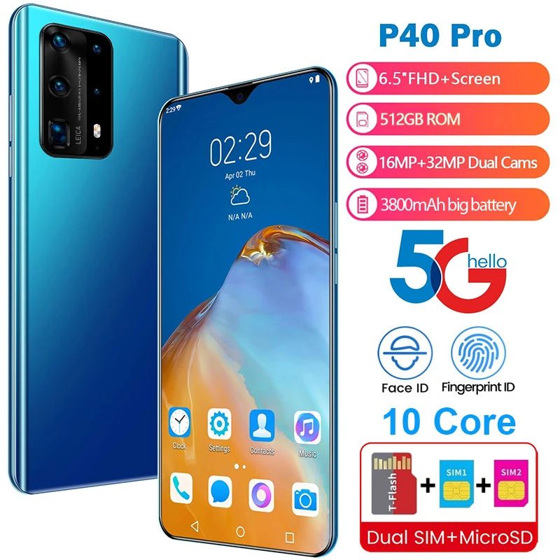 US $106.40 75 Inch Galay P40 Pro Mobile Phone 63 Inch Full LargeScreen Network Snapdragon 855 2020 Smart Phone Wholesale Free Shipping