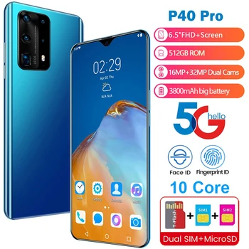 

7.5 Inch Galay P40 Pro Mobile Phone 6.3 Inch Full Large-screen Network Snapdragon 855 2020 Smart Phone Wholesale Free Shipping
