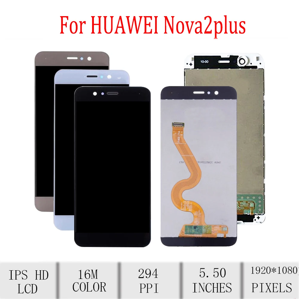 

Original For HUAWEI Nova 2 Plus LCD Display Touch Screen Digitizer Assembly For Huawei Nova2 Plus Display with Frame Replacement