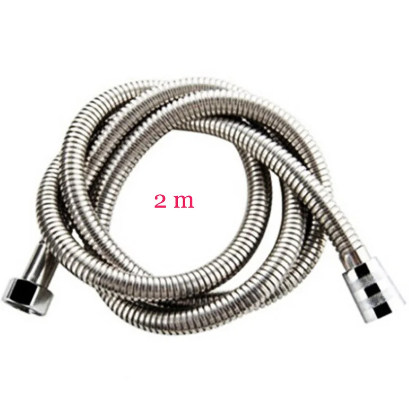 2m shower hose Гибкий Душевой Шланг для ванной комнаты 1,5 м 2 м 3 м 4 м 5 м нержавеющая сталь душевая труба пружинная трубка аксессуары для ванной комнаты шланг высокого качества - Цвет: 2m shower hose