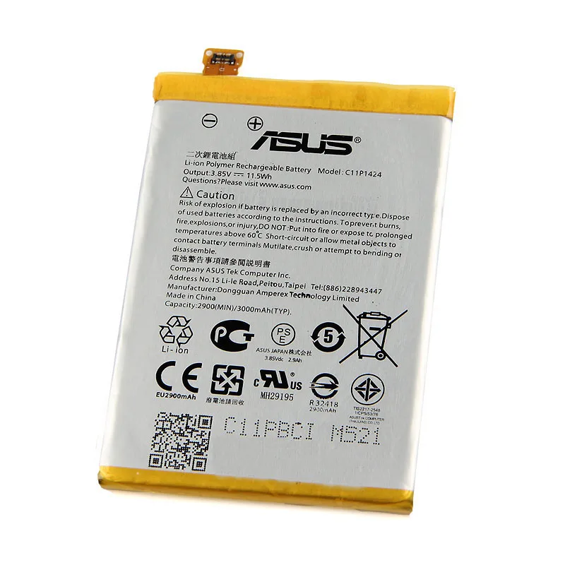 Tanie Oryginalny C11P1424 bateria do asus ZenFone 2 Z008D ZE551ML ZE550ML Z00AD ZenFone2 5.5 cal 3000mAh
