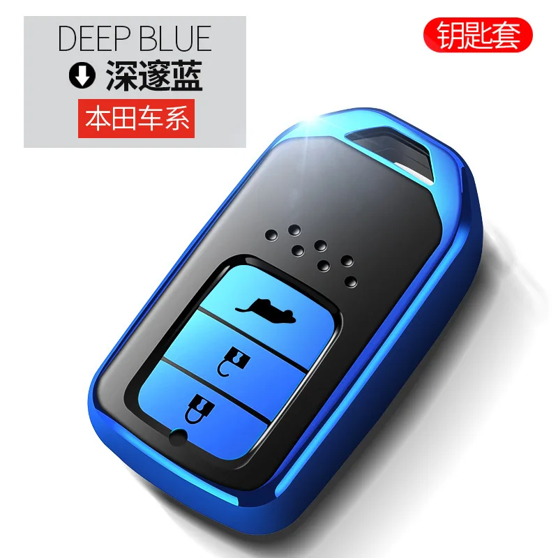TPU высокого качества+ АБС-пластик, Автомобильный ключ чехол для Хонда цивик аккорд CR-V Pilot кнопки дистанционного разведки ключ - Название цвета: 3 buttons C