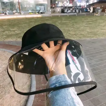 

Adult Dual-use Sun Hat Protective Face Shield Cover Anti Spitting Saliva Drool Fisherman Cap with Detachable Clear Facial Mask