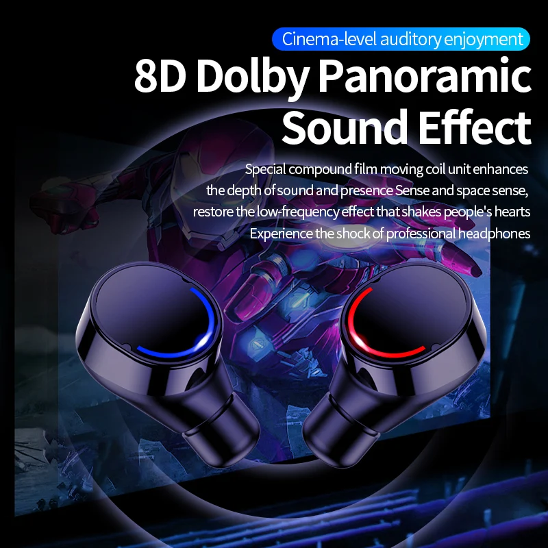 FLUXMOB Wireless Headphone Mini TWS Earbuds Bluetooth 5 0 Earphone in ear Sport Headset With charging box For smartPhone