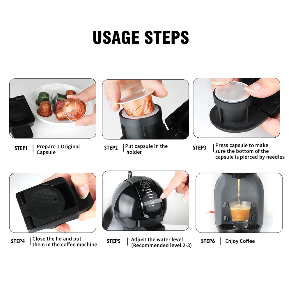 Adaptador actualizado para Dolce Gusto, con cápsula Original Nespresso,  soporte de transformación de cápsulas desechables - AliExpress Hogar y  jardín