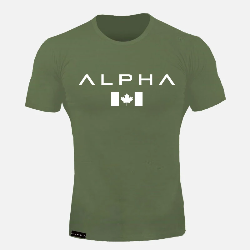 Прямая поставка, футболка для тренажерного зала ALPHA, Мужская футболка для фитнеса, модная футболка для бодибилдинга, Мужская футболка для фитнеса, кроссфита, летние футболки - Цвет: picture color