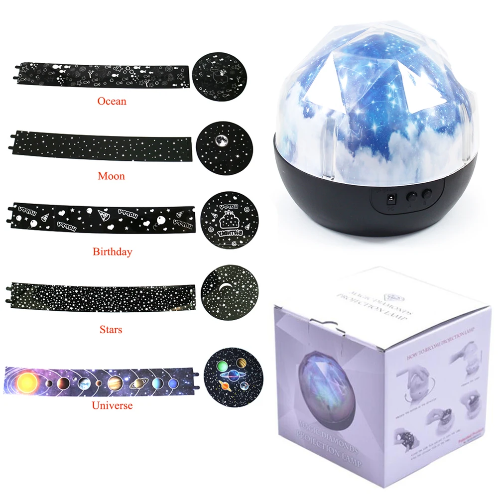 

1 PCS Creative Star Intelligent Dimming LED Rotary Starlight Romantic Universe Projector USB Nightlight Magic Drill Projector