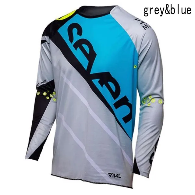 Мужская одежда для мотоцикла, рубашки для мотоцикла BMX DH MX, майка для горного велосипеда, велосипедная майка, дышащая рубашка для мотокросса - Цвет: Grey Blue