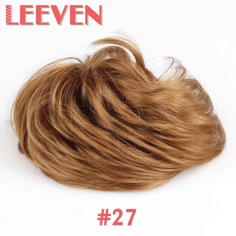 Leeven синтетический грязный пучок резинка для волос афро конский хвост Расширение кудрявый шиньон обертывание эластичные резинки для волос шиньон - Цвет: #27
