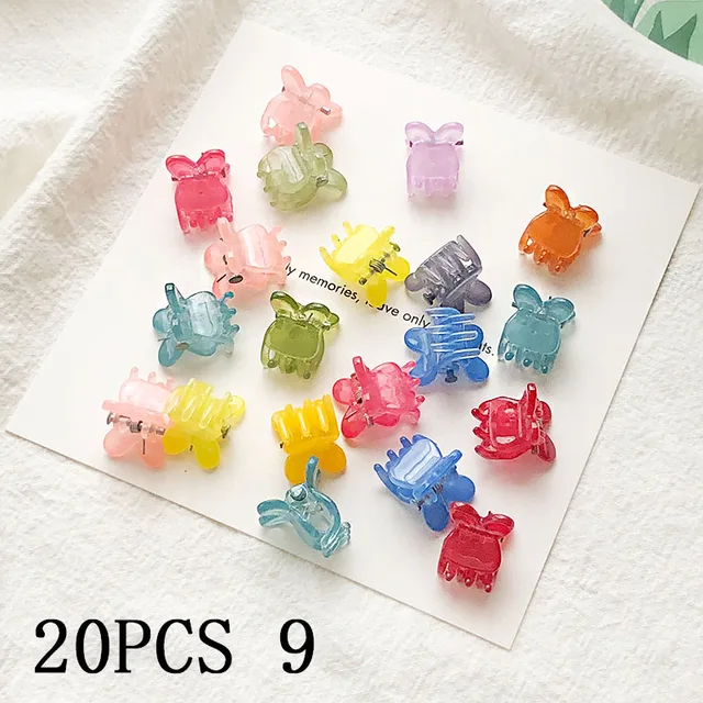 30/50PCS/Set Girls Cute Colorful Flower Star Mickey Small Hair Claws Kids Sweet Hairpins Hair Clips Fashion Hair Accessories 20pcs 9