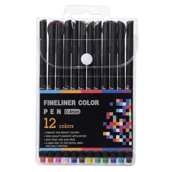 

12pcs Colorful 0.38mm Neutral Marker Pen Fineliner Pens For School Office Pen Set Kawaii Ink Pen Art Supplies Cute 04031