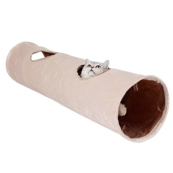 

Pet Tunnel Long 120Cm 2 Holes Cat Puppy Rabbit Teaser Funny Hide Tunnel Toys With Ball Collapsible Cat Tunnel