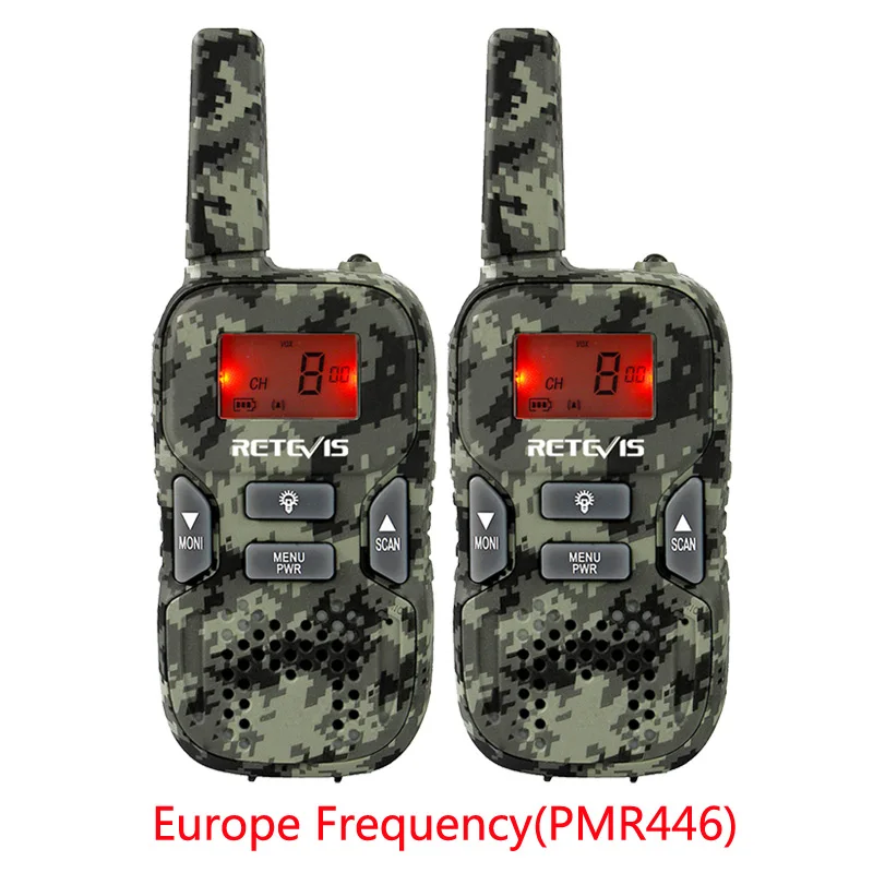 Europe Frequency PMR 2 шт. Retevis RT33 мини-рация для детей двухстороннее радио 0,5 Вт PMR радио PMR446 FRS VOX фонарик Рождественский подарок/подарок на год - Цвет: Europe Frequency PMR