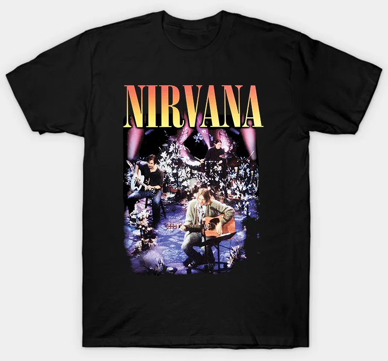 NIRVANA-MTV UNPLUGGED-Официальная футболка-гранж-Новинка S M L XL XXL XXXL - Color: Black