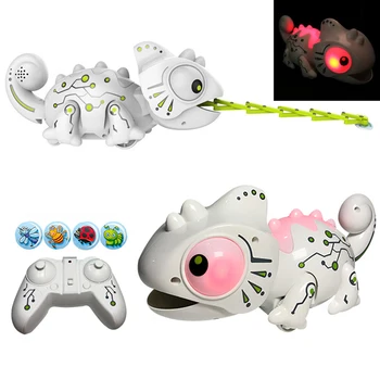 

2.4CHz RC Robot Dinosaur Toys Chameleon Pet Changeable Light Remote Control Electronic Model Animal Intelligent Robot Kit Toys