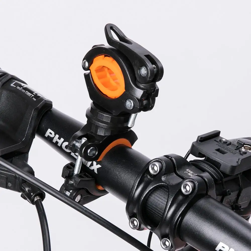 Rotation Adjustable Holder Bicycle Flashlight Lamp Clip Front Fixed Bracket Mountain Bike Riding Mount Clamp Clips | - Цена: 285,63 руб.