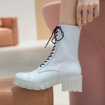 

INS HOT Women ankle boots natural leather short sole with crystal sole autumn and winter Solid colo Europe women shoes