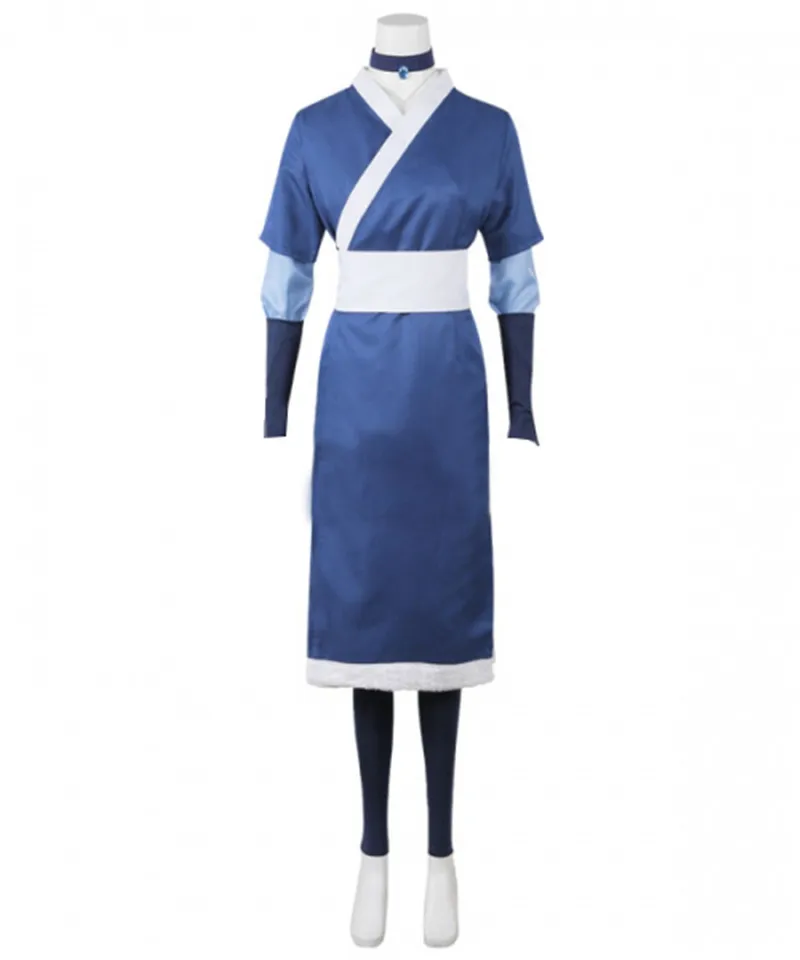 

Avatar Korra Katara Cosplay Costume New Edition Cosplay Costume Avatar Blue Uniform Suit Custom Made L320