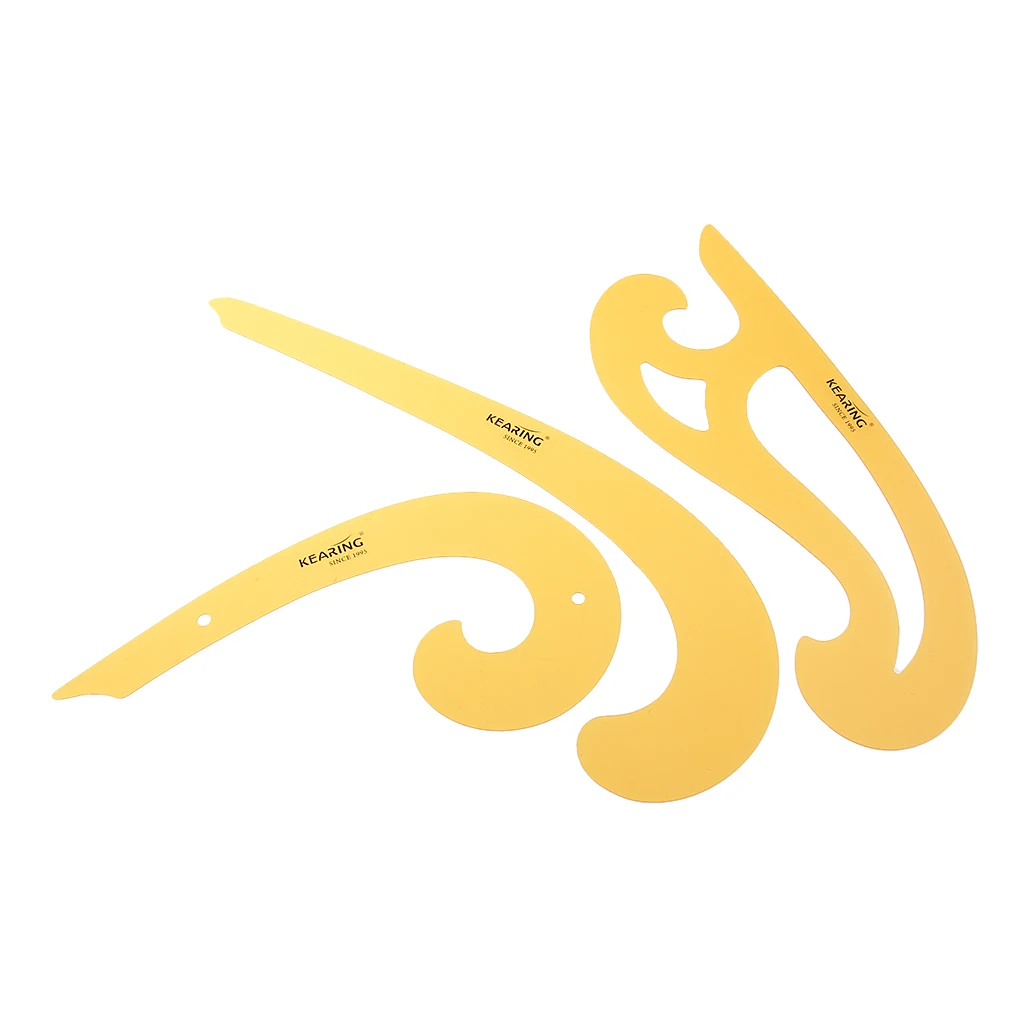 3pcs Rulers French Curve Drawing Stencil Templates For Dressmaking Tailoring