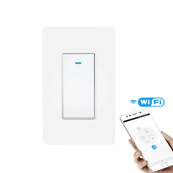 

Tuya Samrt life APP WiFi Smart Switch US 1Gang 1way Wall button Wireless Remote lamp Smart Home Controller by Alexa Google Home