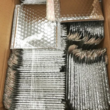 

100pcs/lot Silver Bubble Mailers Padded Envelopes,Multi-function Packaging Metallic Shipping Bags,Bubble Shipping Mailing Bags