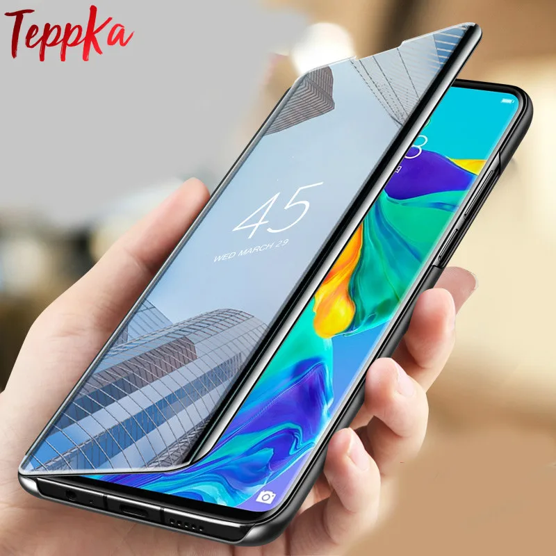Для Xiaomi POCO X2 чехол для телефона зеркальный флип роскошное покрытие чехла