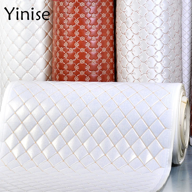 50*137cm Synthetic Leather Fabric Embroidered Sponge PU Leathers Fabrics Artificial Faux Leather DIY Sofa Bags Home Decoration