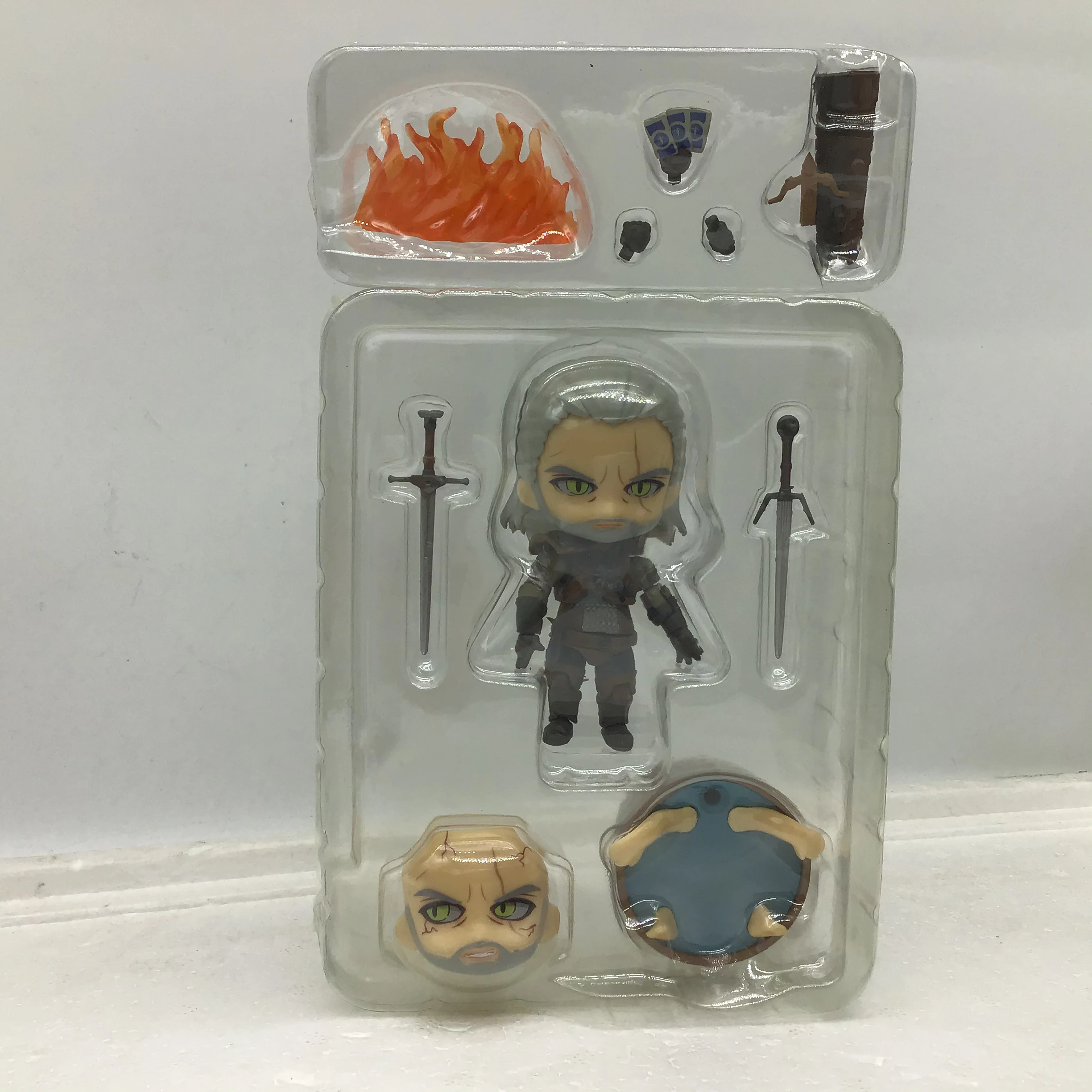 10CM Q version Witcher-ed 3 Wild Hunt 907 # Geralt White Wolf Geralt PVC Action Figures Model Toys Gift Doll