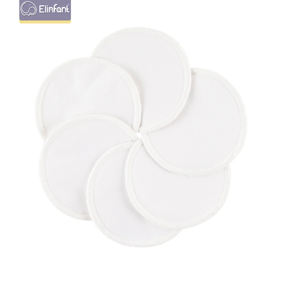 Elinfant 6pc Bamboo Breast Pad Nursing Pads For Mum Waterproof Washable Feeding Pad Bamboo Reusable Breast Pads with Laundry Bag 3