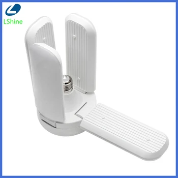 

LED Garage Light Foldable 60W E27 Bulb 4 Fan Blades Deformable Ceiling Lighting 3000K/6500K AC85-260V for Workshop Warehouse