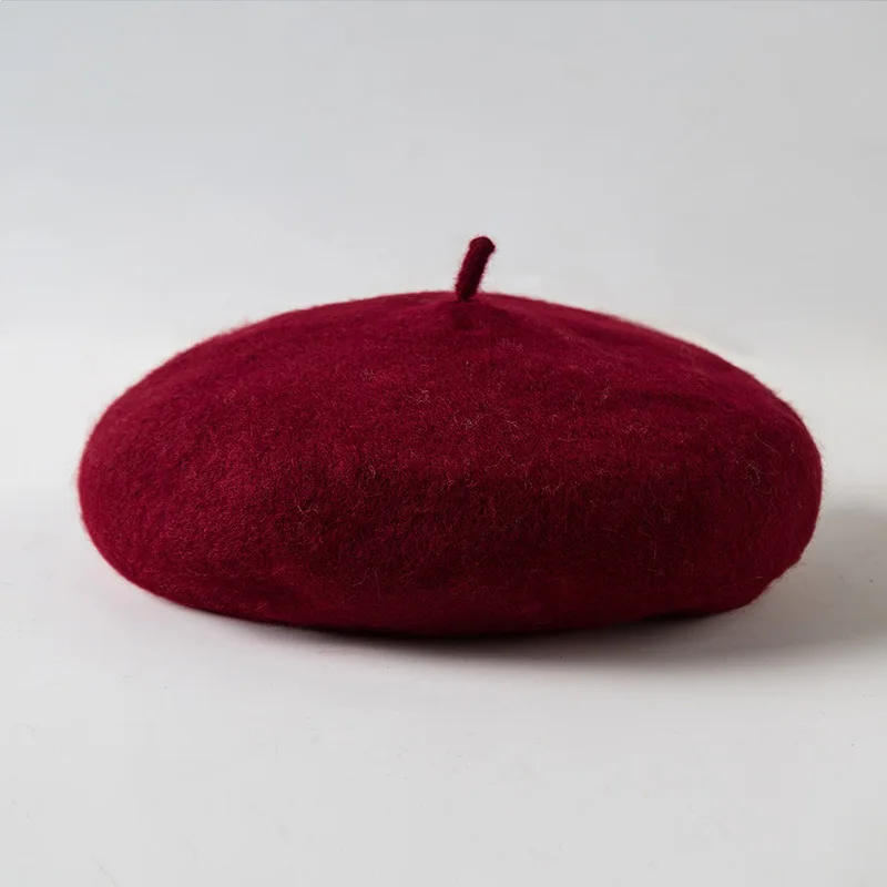 wine red Винтажные женские береты карамельного цвета Восьмиугольные шляпы, сохраняющие тепло газетные кепки для женщин, осенне-зимний Ретро берет для женщин - Цвет: wine red