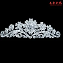 Невесты гребень «Корона» цветок алмаз набор сплав головной убор невесты Аксессуары свадебные аксессуары