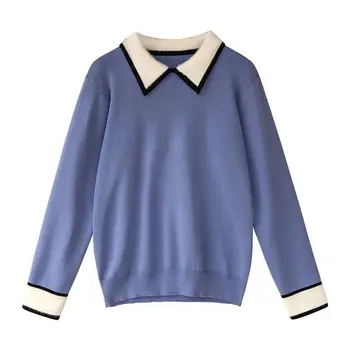 

Women's short sweater early spring 2020 new baby collar top foreign style knitting wool bottoming