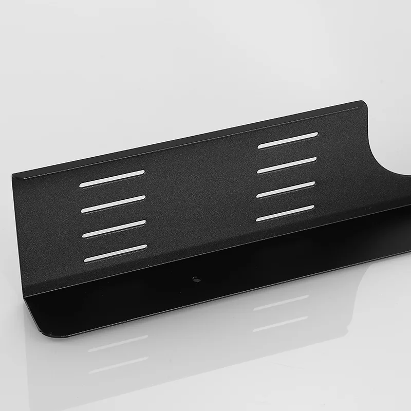 Alumimum Black And White with Pattern Hole Punched Shampoo Tray Bathroom Toilet Tap Draining Shelf Storage Shelf