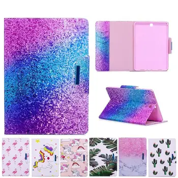 

Wekays Case for Samsung Galaxy Tab A 9.7'' SM- T550 T555 Cute Cartoon Flamingo Unicorn PU Flip Leather Cover Case Fundas Capa