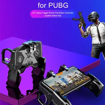 

K21 PUBG Mobile Gamepad L1R1 Game Controller Four Fingers Ergonomic Grip Metal Trigger Joystick for iOS Android Phone