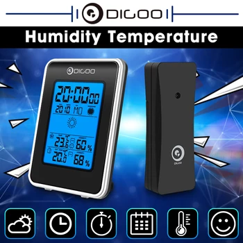 

Digoo DG-TH1981 Weather Station Digital LCD Hygrometer Thermometer Meter Wireless Indoor Outdoor Forecast Sensor Clock Backlit