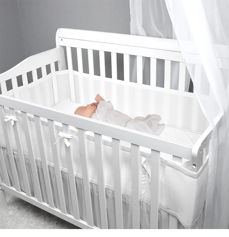 Cot Bumper Crib Mesh Liner Install Breathable Mesh Crib Liner