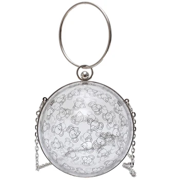 

Fashion Mouset Print Small Ball Shoulder Bags Chain Round Messenger Handbags Ladies Day Clutches Evening Bag Party Purse