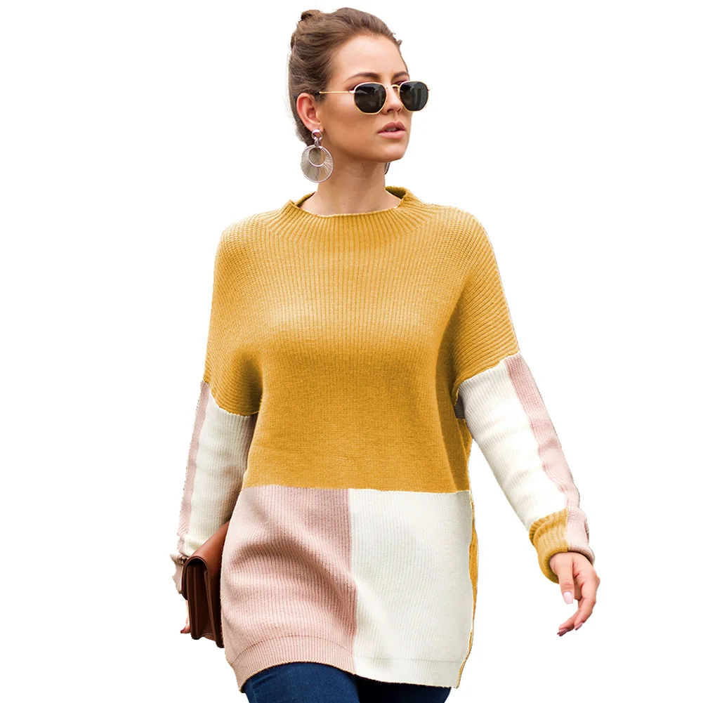 Новые осенние свитера женские с длинным рукавом цветные соответствующие Свитера повседневные свободные пуловеры женские топы DO99
