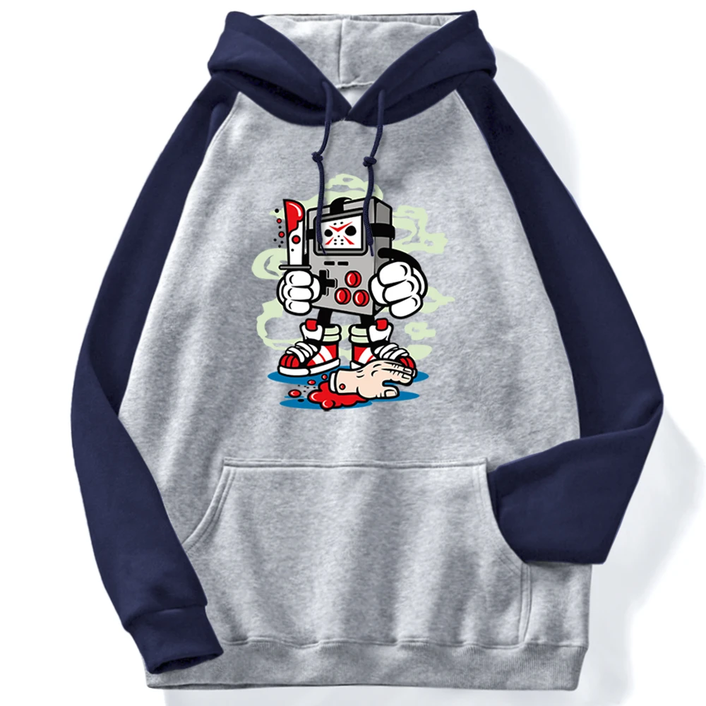 

Sweatshirt Game Console Jason Print Warm Womens Raglan Hoody Fashion Harajuku Women Pullovers Long Sleeve Kpop Female Hoodie