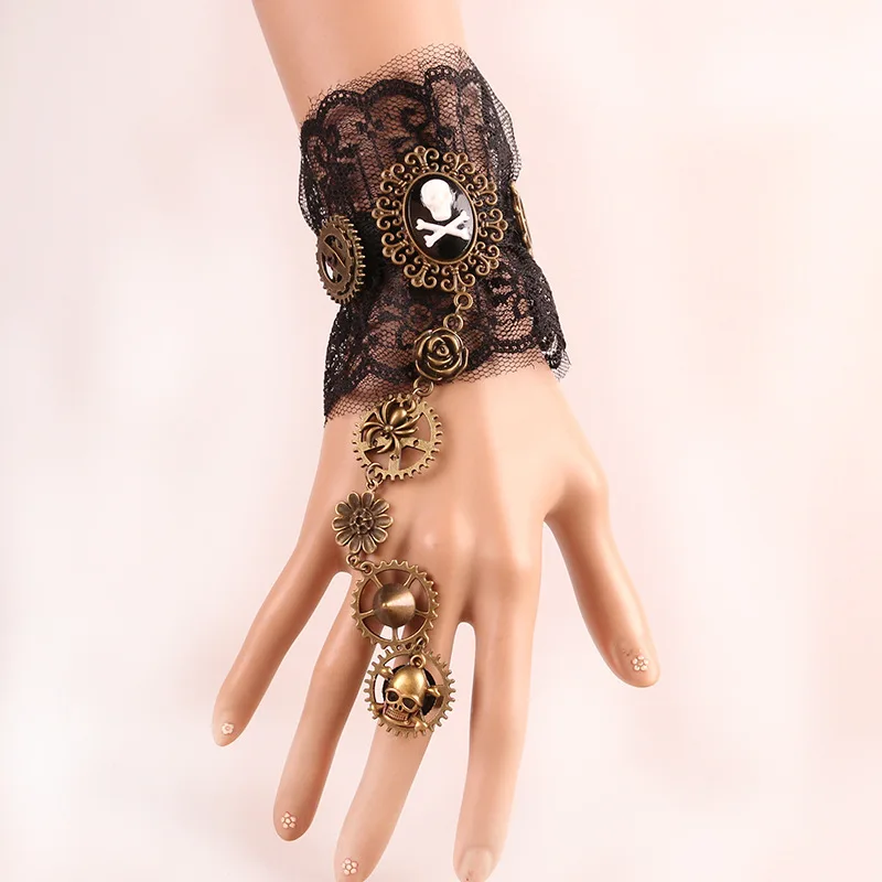 Collana Gotiche Donna: Collare In Pizzo Nero Steampunk, Accessorio Vampiro Per Cosplay, Festa E Costumi Vintage - 5