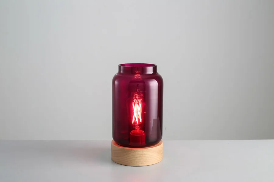 Скандинавский светильник, стеклянный абажур, настольная лампа, светодиодный Современный ночной Светильник