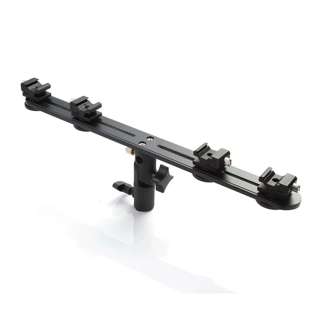 Flash Bracket Swivel/Tilt Bracket 4 Hot Cold Shoe Flash Single Dual Triple Mount Head Umbrella