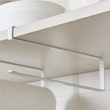 

Kitchen Paper Towel Rack Door Cabinet Hanging Free Punching Wrought Iron Cabinet Partition Layer Storage Rack Roll Holder