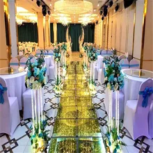 60 см X 60 см роскошный блестящий хрустальный светодиодный зеркальный ковер для свадебного торжества Вечерние украшения для сцены новое поступление