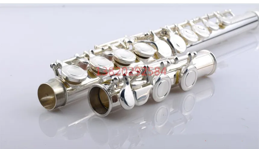 Высокое качество Серебряный флейта музыкальный инструмент 16 над E-Key C Tune 311 флейта воспроизведение музыки профессиональный уровень