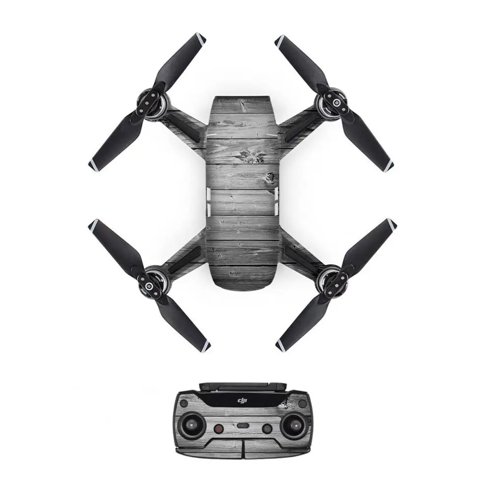 Retro Style Decal PVC Skin Sticker For DJI Spark Drone + Remote Controllers + 3 Batteries Protection Film Cover