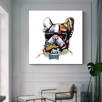 

Nordic Style Dog poster Canvas Art Print Painting Cartoon Animal Wall Pictures For Kids Room Decoration No Frame