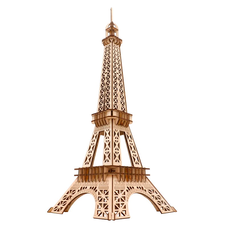 Деревянные игрушки конструктор Креативные Деревянные 3D бумажные Конструкторы Пазлы игрушки Мир сувенир Эйфелева башня для детей 9 лет родитель-ребенок Взаимодействие - Цвет: Eiffel Tower